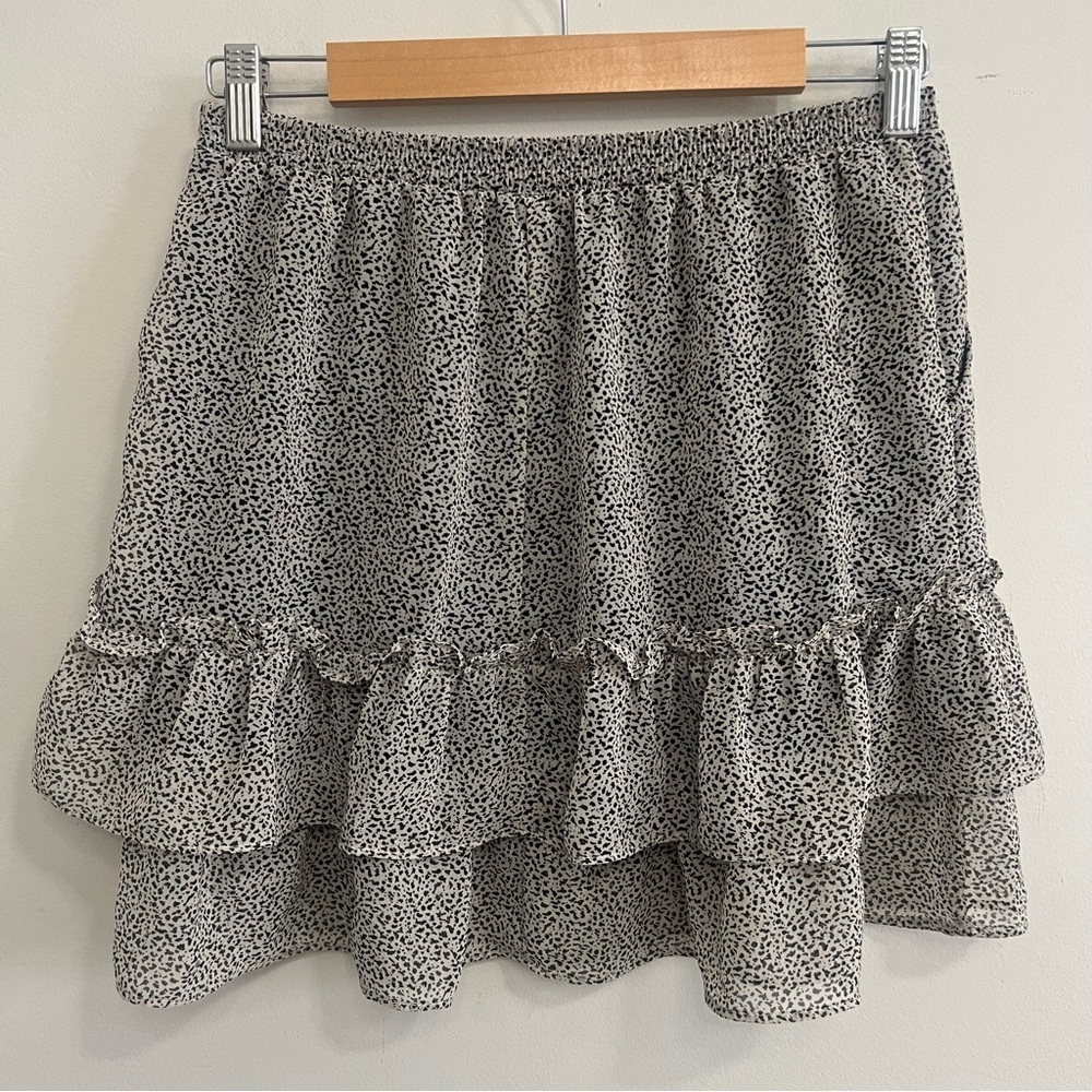 Tiered Ruffle Printed Mini Skirt Print Spring Career Date Night Resortwear Beach - Picture 4 of 8